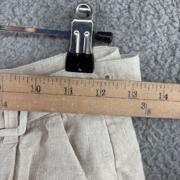 & Other Stories Linen belted trousers size 2 high waisted minimalist beige - Picture 6 of 16